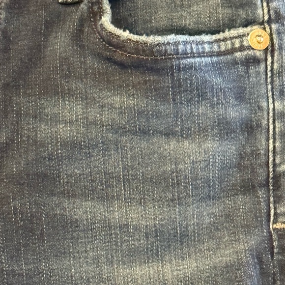 AGOLDE Sophie Skinny Crop Jeans In Claremont Raw Hem Blue Size 25 Made In USA - Picture 8 of 15